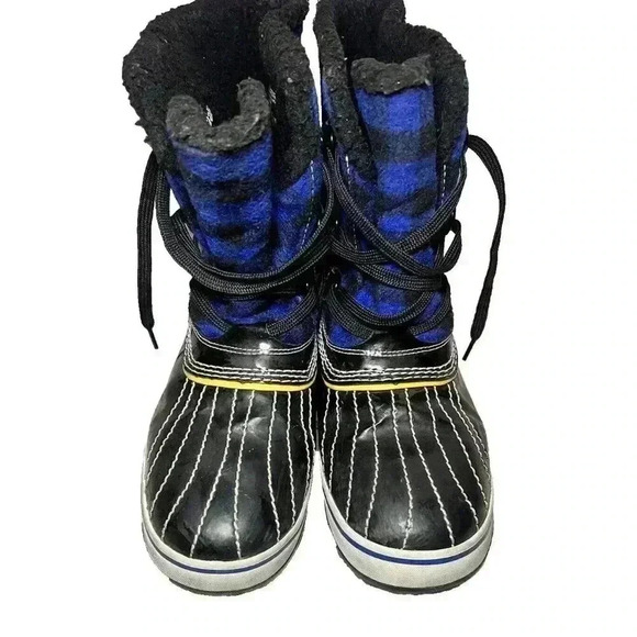 Skechers Waterproof Thinsulate Insulation Plaid Lace Up Rain Boots Women's 10 - Picture 2 of 9